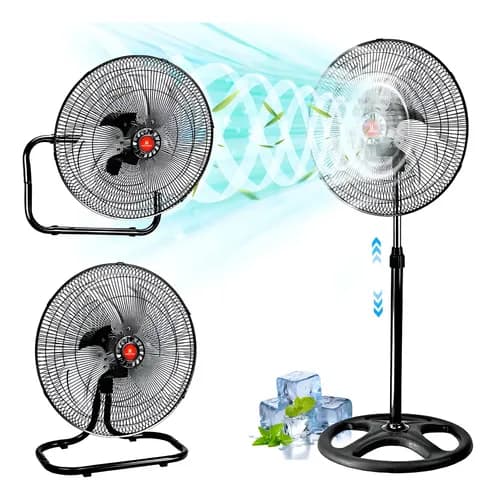 Marktomi Ventilador 18 Pulgadas Pedestal Piso Pared 3 En 1 Con Aspas Metal
