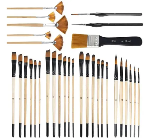 32 Kit De Pinceles Dibujo Para Gouache/pinturas Oleo