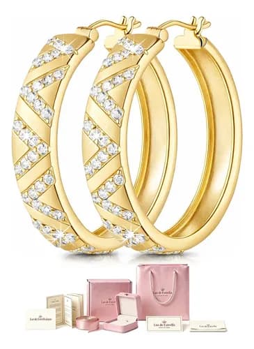Aretes Oro 14k 25mm Fina Joyeria Arracadas Para Mujer Mama