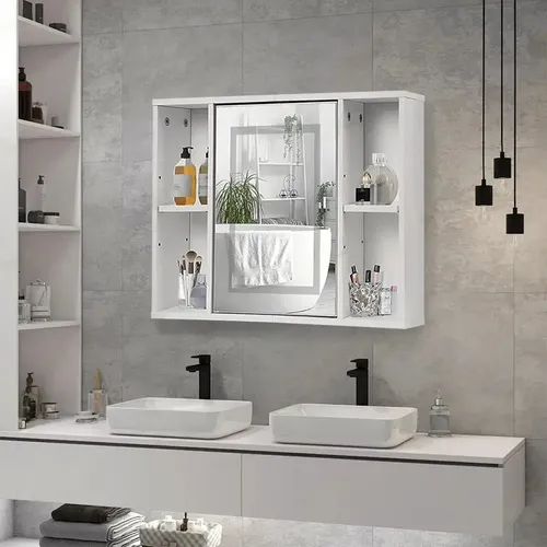 Espejo Con Touch Luz Led 3modo Con Organizador De Baño60*40
