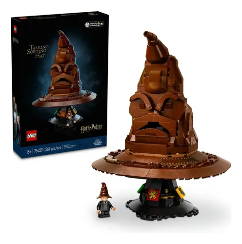 LEGO Harry Potter Sombrero Seleccionador Parlante 76429; Incluye una base de exhibición, bloque con efectos de sonido y una minifigura de Harry Potter; Divertido regalo; 18 +