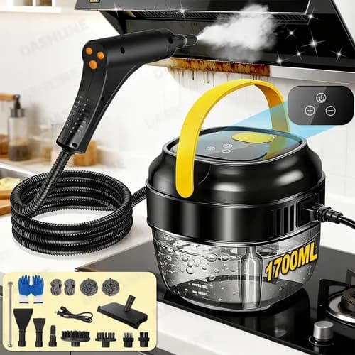 Dashline Limpiador De Vapor De 2800w, Mango Ajustable De 6 Niveles, Máquina De Limpieza A Vapor Presurizada De Alta Temperatura Con Tanque De Agua De 1700 Ml, Para Cocina, Baño Y Muebles