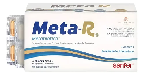 Meta-r 90 Cápsulas | Suplemento Metabiótico Con Probióticos Sabor Sin Sabor