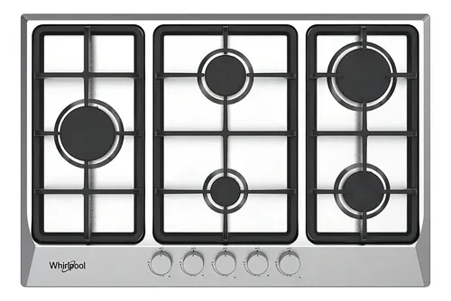 Estufa con alimentación a gas - Whirlpool WP3021S color plateado - 5 hornallas