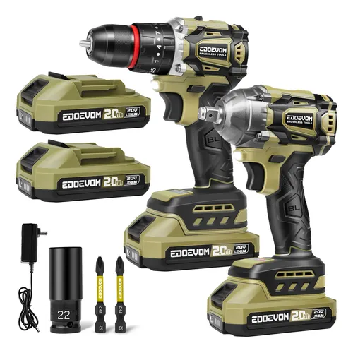 Rotomartillo Y Llave De Impacto Kit Sin Escobillas Inalámbri