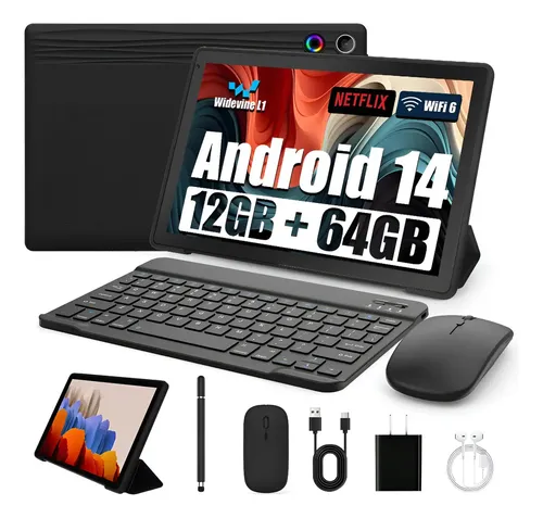 Tablet A10l 10.1 12gb+64gb Android 14 Con Wifi 6 Tf(max 1tb)