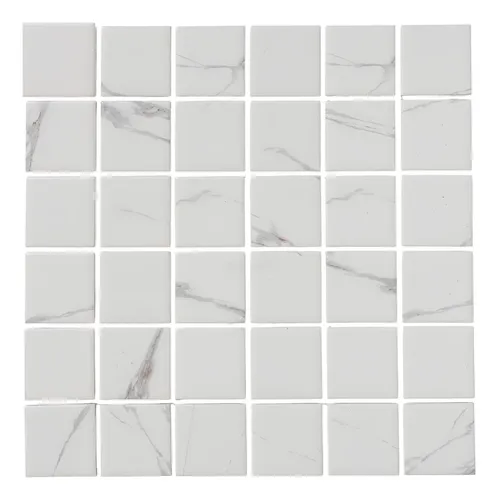 15 X Malla Deco Porcelana Simulacion Marmol Carrara Blanca