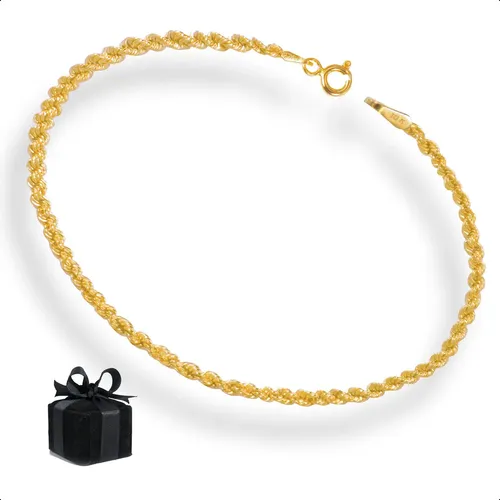 Torzal Oro 10k Torsal Pulsera Pulso Brazalete Esclava 2.2mm Color Dorado Diámetro 18 Cm Largo 18 Cm
