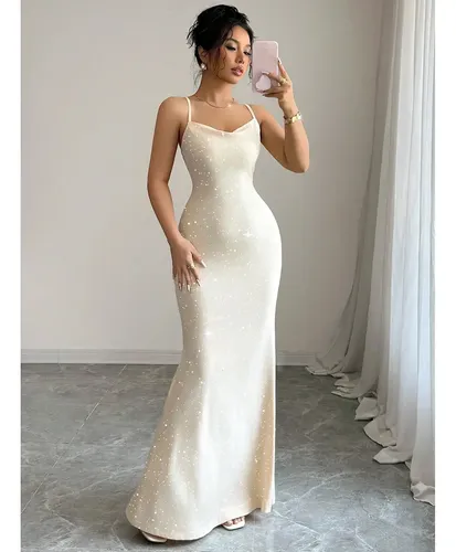 Mycity® Elegante Vestido Lencero Brillante Para Mujer