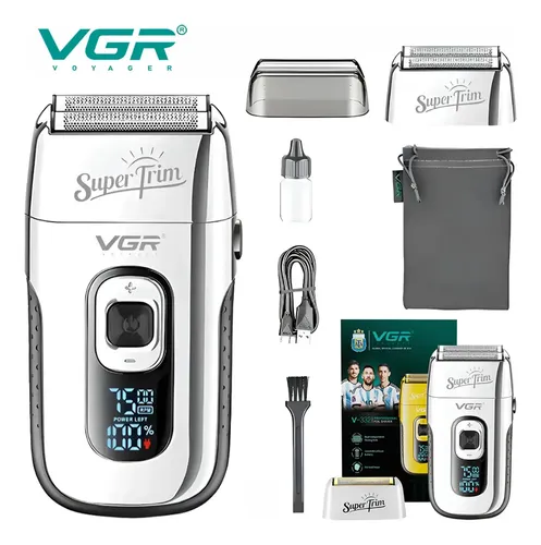 Vgr V-332 Afeitadora Inalámbrica 100-240v Golden Silver Color Plateado