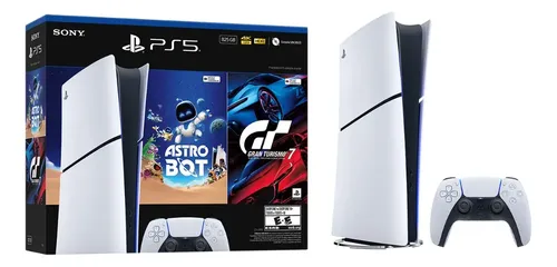 Consola Ps5 Digital + Juegos Astro Bot + Gran Turismo 7 Playstation Blanco