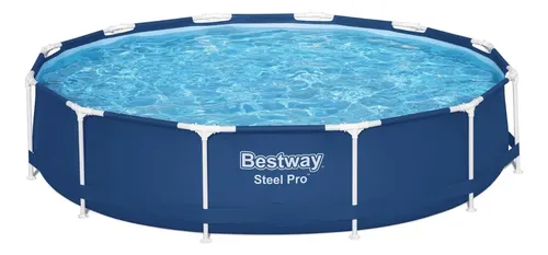 Pileta estructural redonda Bestway Steel Pro 56706 6473 litros resistente fácil armado piscina jardín