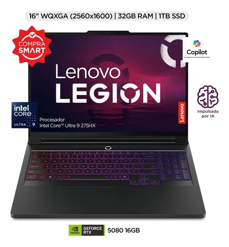 Notebook Lenovo Legion Pro 16" negro 32GB de Ram - 1TB SSD - Intel ULTRA 9 Color Negro