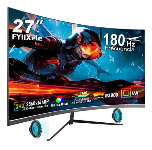 Monitor Gamer Curvo FYHXELE de 27" 2K QHD 180Hz VA con FreeSync
