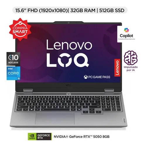 Laptop Lenovo Gamer Loq 32gb Ram 512gb Ssd Rtx 5050 Con Ia