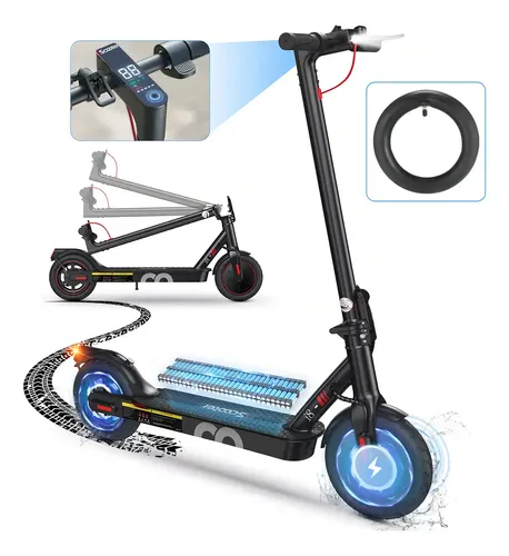 Iscooter I8 Patin Plegable I8 30km/h 8.5'' Neumático Motor 500w Scooter Electrico Getgo Con Iluminación Led Con Pantalla Lcd Iscooter Color Blanco Negro Iscooter