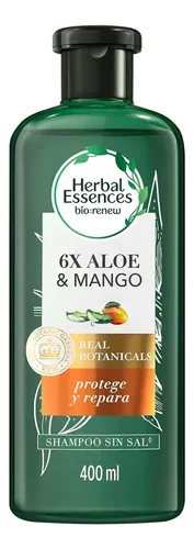Shampoo Sin Sal y Sulfato Herbal Essences 6X Aloe Y Mango Repara el Cabello 400ml