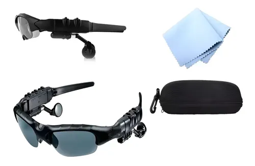 Lentes Con Audífonos Inalámbricos Color Black Pippi Negro