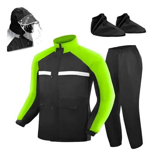 Traje Para Lluvia Moto Nanorrevestido+cubrepiés Extraíbl