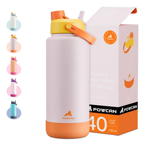 Powcan Taza Térmica 40oz Con Pajita 2 En 1 Y Tapa Con Pico