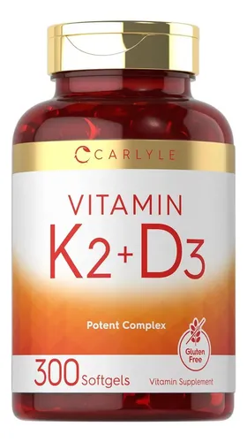 Vitamina K2 Con D3 Carlyle 10000 Ui Complejo Potente 300 Cápsulas Sin Sabor