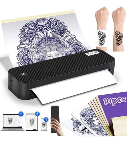 Impresora Térmica para Stencil de Tatuajes LYSENT D80 con Bluetooth y USB, Kit Profesional de Transferencia