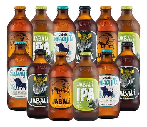 Cerveza Artesanal Jabalí Variety Ipa 12 Botellas De 330ml