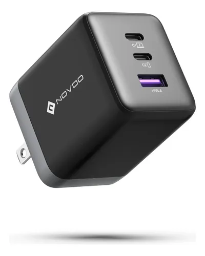 100w Cargador Tipo C Novoo Gan Carga Rápida 2 Usb C Y Usb A