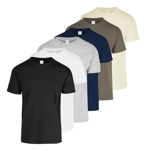 Pack X6 Pzs Playera Caballero Hombre Cuello Redondo Algodon