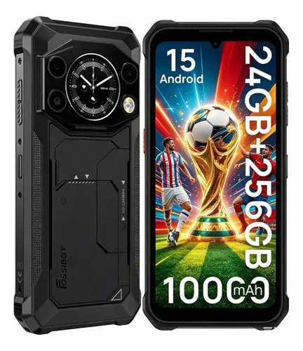 Celular Fossibot F117 Dual Sim 256gb Rom 24gb Ram Batería 10000mah 6.75'' + 1.32'' Pantalla Negro
