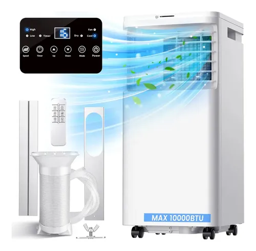 Aire Acondicionado Portátil 10000BTU/H SUZWIP Pantalla Táctil 16°c-32°c Ajustable 3 En 1 Con Deshumidificación Y Control Remoto 24H Temporizador 3 Modos Y 2 Velocidades Refrigerante R290