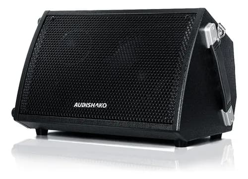 Bafle Amplificado Audishako T-65 De Profesional Recargable Para Roadshow 120w Peak Con Bluetooth Color Negro