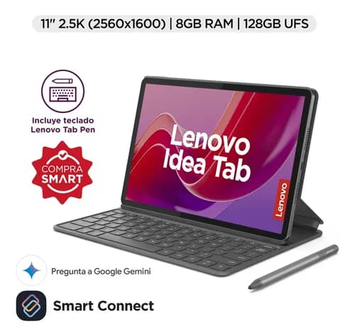 Tablet Lenovo Ideatab 11 8gb Ram +128 Gb Teclado + Pluma Gris Luna