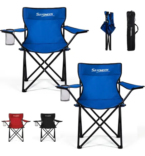 2 Sillas De Camping Plegables Portátilespara Exteriores