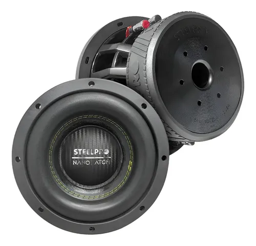 Subwoofer 8 pulgadas Alto Desempeño Doble Bobina de 4 ohms (4+4 Ohms) Bajos NANO Steelpro Atom-cx Edición Especial Steelpr