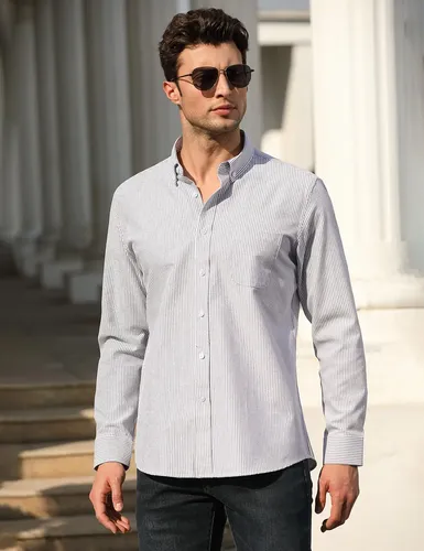 Camisa Casual De Algodón A Rayas Para Hombre Casey Kevin