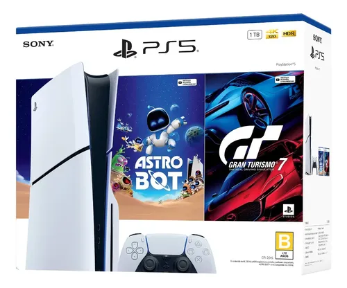 Bundle Playstation Standard Con Astro Bot + Gran Turismo 7 Blanco 1 Tb