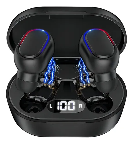 Audífonos In-ear Inalámbricos 1hora Indicador LED del Nivel de Batería Bluetooth Manos Libres Con Micrófono Negro