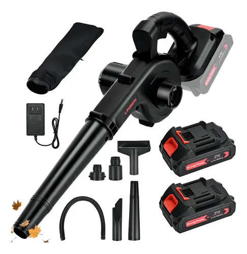 Soplador Aspiradora Inalámbrica Linsen 850W 2 Baterías 4 en 1 Hojas Jardín