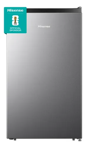 Hisense RR33D6AGX1- Frigobar,3.3 pies cúbicos,Termostato ajustable,Congelador independiente,Estantes para botellas de 2 litros,48x45x84cm(AnchoxLargoxAlto),Gris