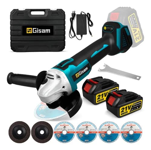 Esmeriladora Angular Inalámbrica Gisam G3764 Con Accesorio