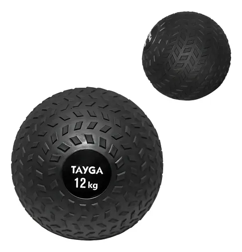 Pelota Balon Azote Slam Ball Medicinal 12kg Gym Cross Tayga Negro