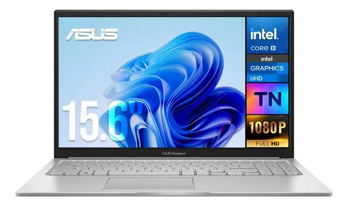 Laptop ASUS Vivobook 15 Intel Core i3 1315U 16GB 512GB SSD 15.6” Full HD W11 Plata Teclado Español Ideal para Trabajo y Multitarea