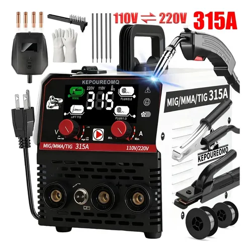 Soldadora Inverter 3 En 1 Kepoureomq 315a Para Mma Mig Y Tig Con Control Inteligente Beige