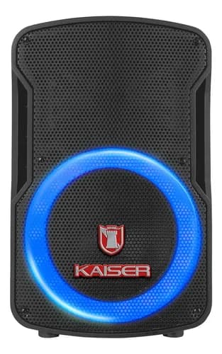 Bocina 8" pulgadas Bafle recargable MSA-7908MX 8Hrs 15,000W PMPO/25W RMS KSR-LINK con luces led control remoto y micrófono alámbrico de regalo color negro