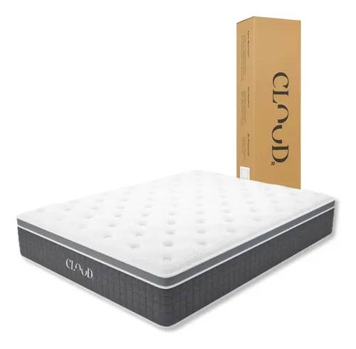 Colchón Queen Size Cloud Pro Hybrid Tech - Memory Foam Gel Espuma Alta Densidad Caja Firmeza Media Tela Cool Feel Suavidad Frescura Hipoalerginica Resortes Pocket Cloud Confort