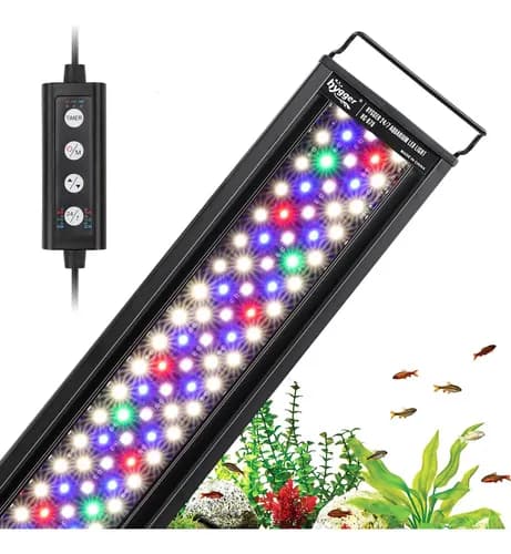 Hygger Lámpara Para Pecera 5 Brillo 7 Colores 76-90cm Con Temporizador Y Modo 24/7 Para Acuario De Agua Dulce Y Plantas