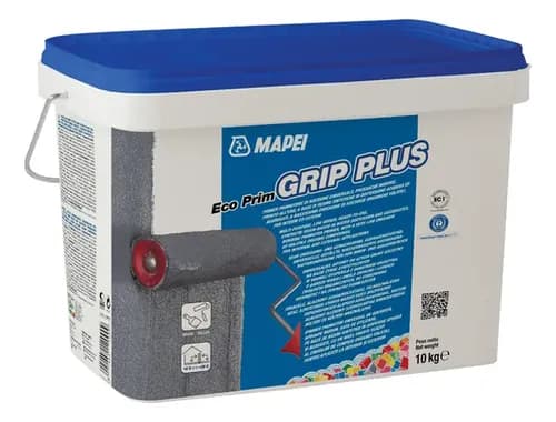 Imprimador Antihongos Gris Mate 10 kg Mapei Eco Prim Grip Plus Interior Exterior