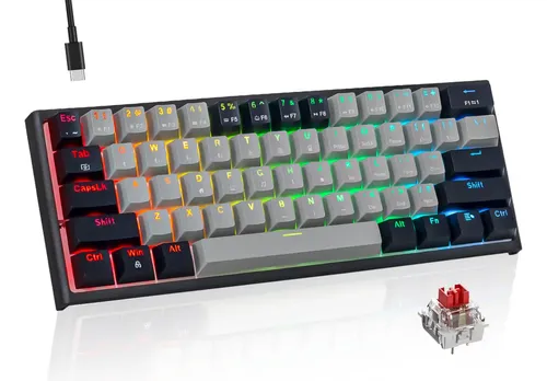 61keys Teclado Mecánico Para Juegos Rgb 3-modos Bluetooth