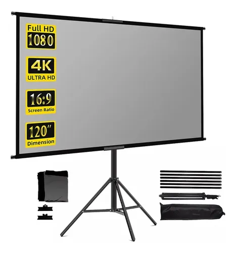 Pantalla Proyector Alr 120 Con Soporte Triangular Plegable